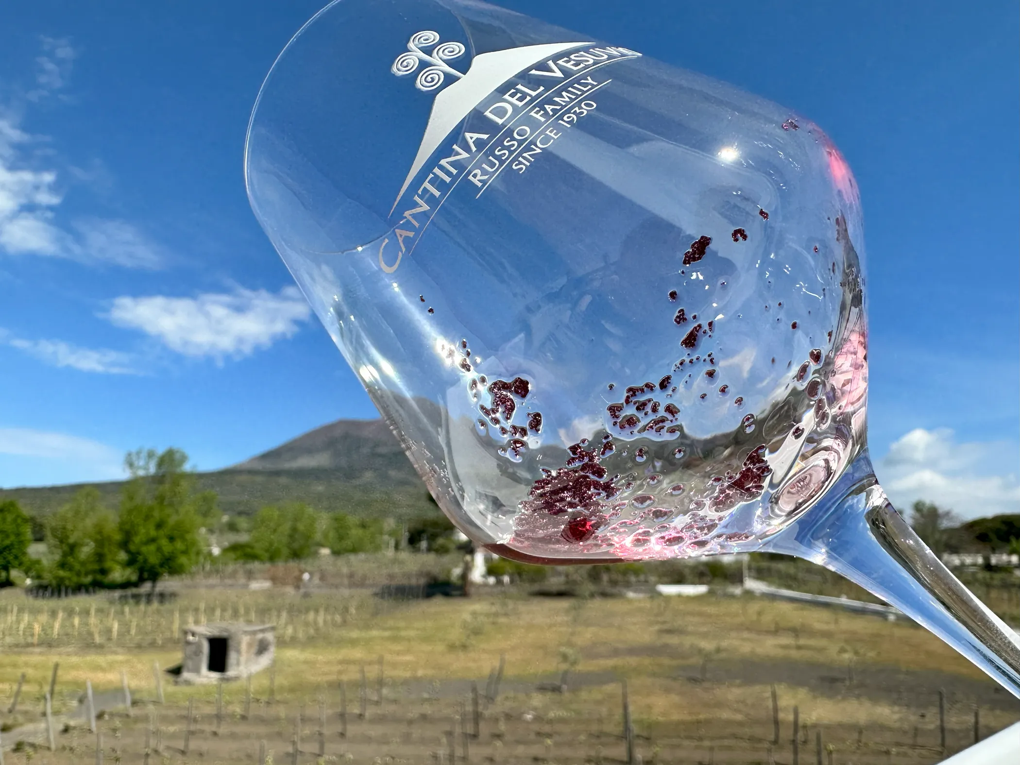 Sediment in Wine glass at Cantina Del Vesuvio